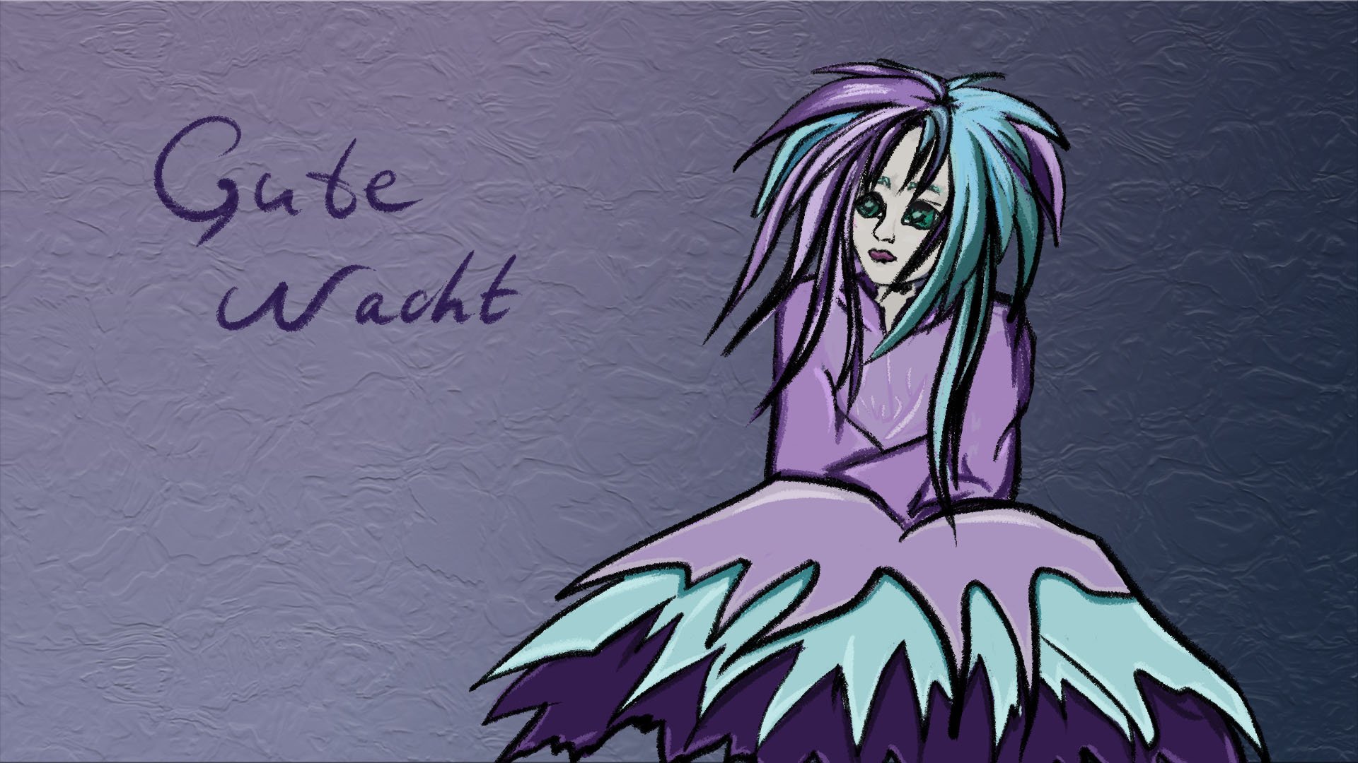 Gute Nacht picture, girl in dress