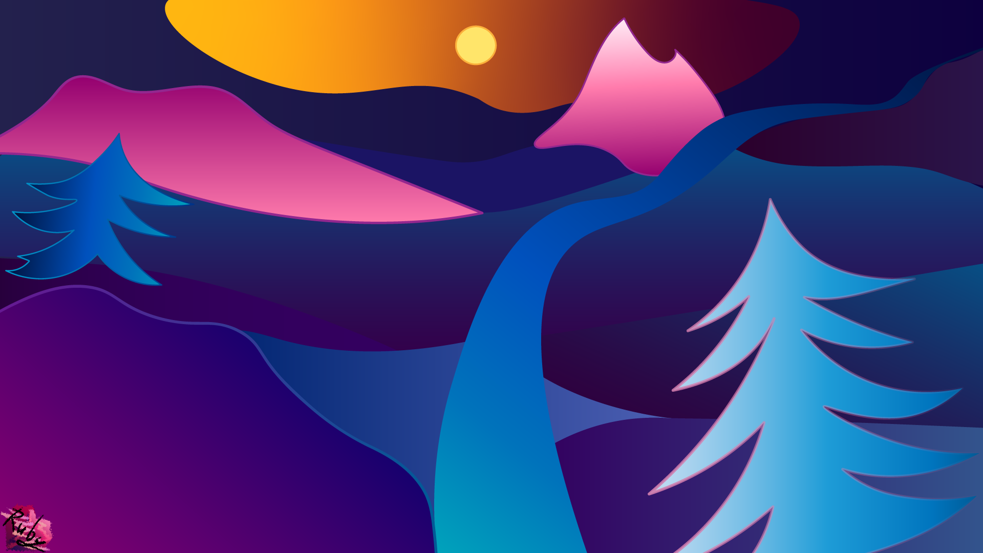 hills Adobe illustrator picture